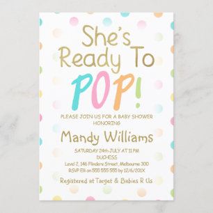 Ballon Rose Prêt À Pop Baby shower Invitation