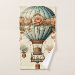 Ballon vintage Steampunk Floral Blue Hot Air