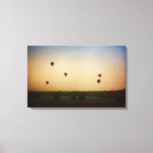 Ballons à air chaud dans la toile du panneau du m