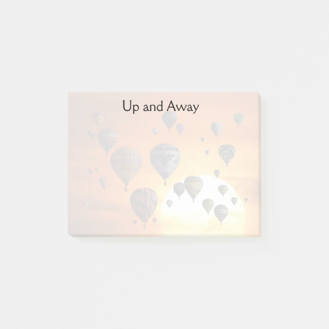Ballons à air chaud dans les notes post-it de vol (Devant)