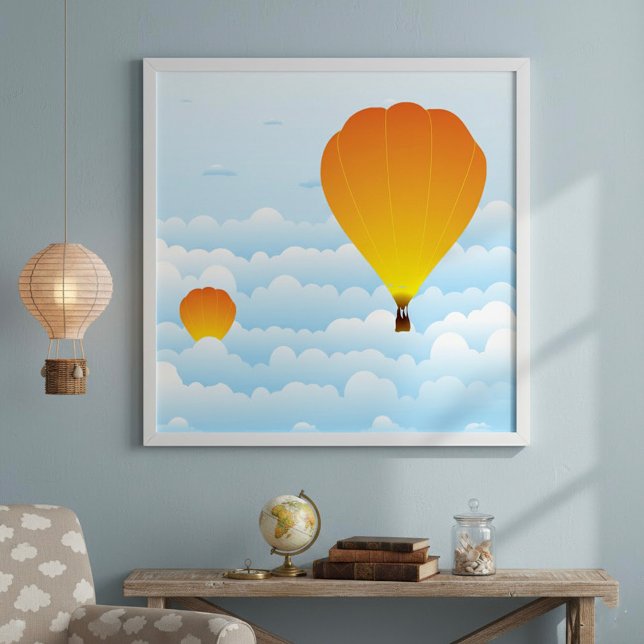 Ballons à air chaud dans les nuages Poster (Créateur téléchargé)