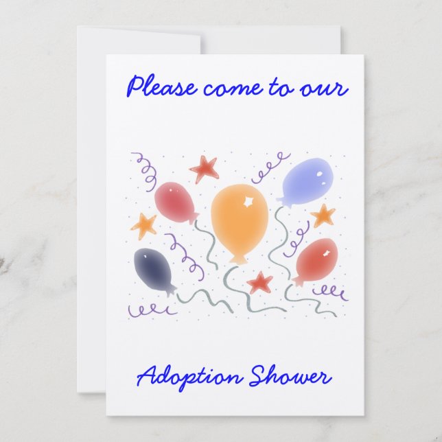 Ballons Adoption Douche invitation (Devant)
