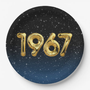 Ballons Anniversaire 1967 Dans Assiette En Papier