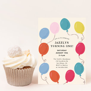 Ballons Anniversaire Fête Invitation