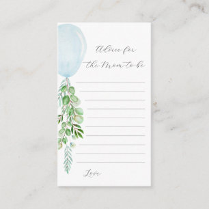 Ballons bleus Conseils pour maman d'être carte