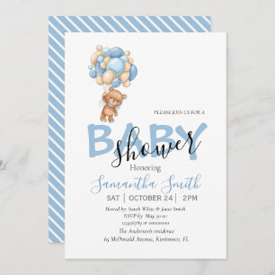 Ballons Blue Invitation