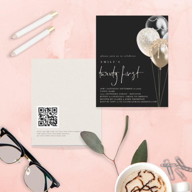 Ballons Budget Gold Ivory QR Code 21e Noir (Créateur téléchargé)