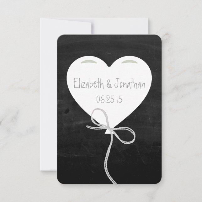 Ballons cardiaques sur un tableau de bord RSVP (Devant)