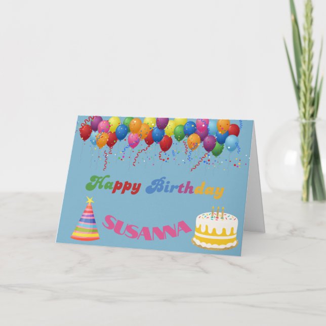 BALLONS COLORÉS BONNE CARTE D'ANNIVERSAIRE (Devant)