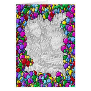 Ballons colorés Carte photo de conception des fron