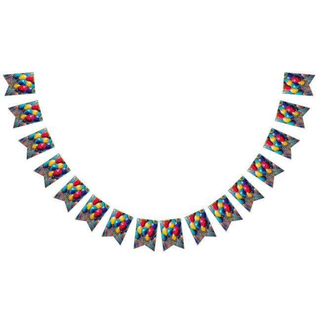 Ballons colorés Genre Neutre Bannière Anniversaire (Tout)