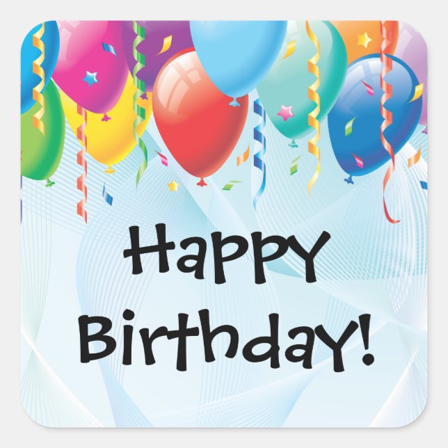 Ballons colorés Sticker de fête d'anniversaire (Devant)