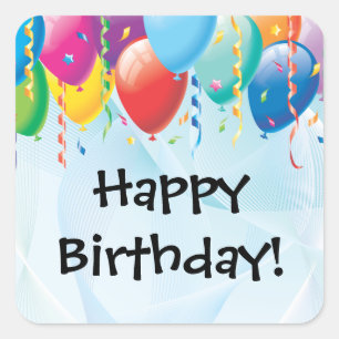 Ballons colorés Sticker de fête d'anniversaire