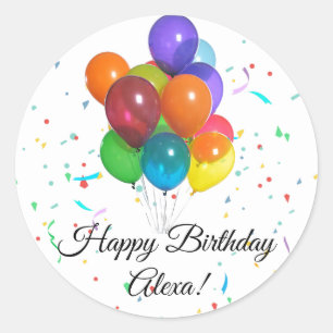 Ballons colorés & Stickers Confetti Party Étique