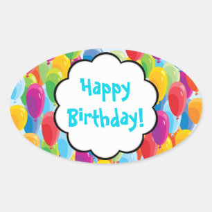 Ballons colorés - Stickers Joyeux Anniversaire