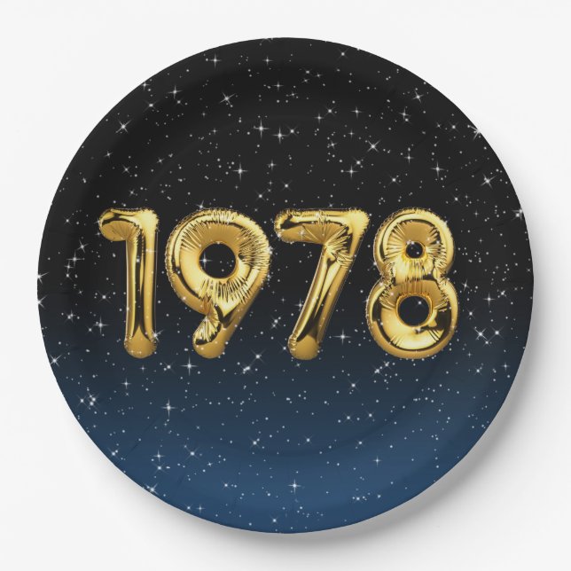 Ballons d'anniversaire 1978 Dans une assiette en p (Devant)