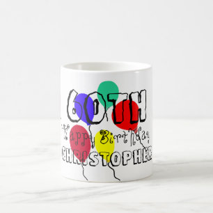Ballons d'anniversaire 60e Mugs de nom personnalis