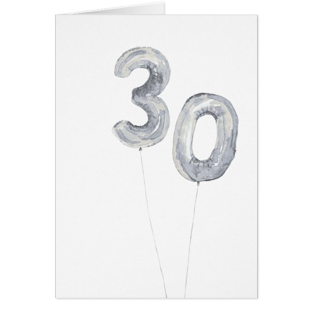 ballons d'anniversaire argentés 30 ans (Devant)