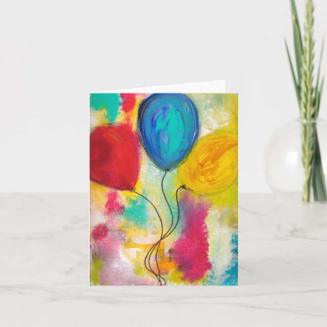 Ballons d'anniversaire - Carte de voeux vierge (Devant)