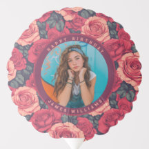 Ballons D'Anniversaire Fleur Rose Pour Elle