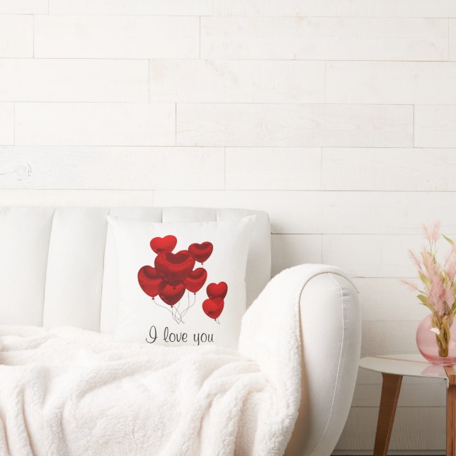 Ballons de coeur Je t'aime Coussin / Coussin (Canapé)