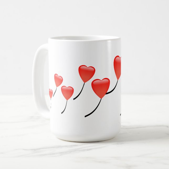 Ballons de coeur Mug café (Devant gauche)
