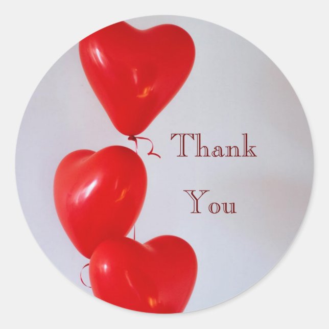 Ballons de coeur Sticker Merci rouge (Devant)