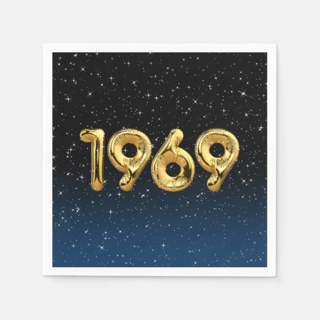 Ballons de fête 1969 Étoiles Serviettes en papier (Devant)