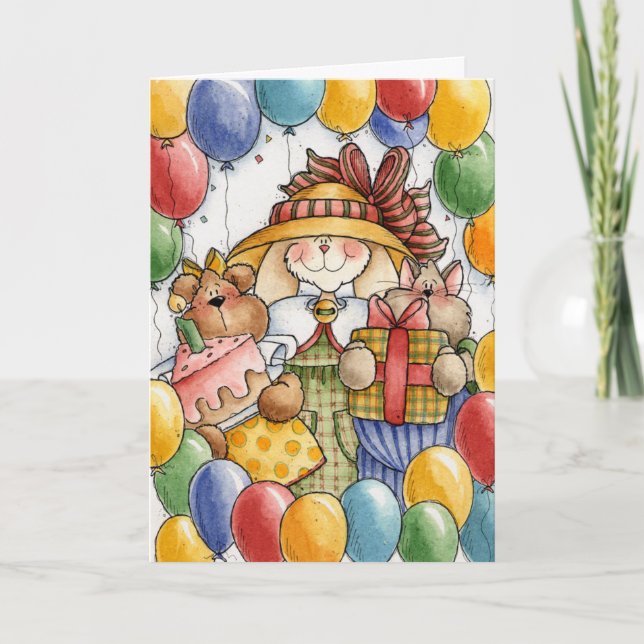 Ballons de fête - Carte de voeux (Devant)