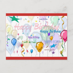 Ballons de fête   Carte postale Blue Beach Song™