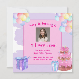 Ballons de fête doux Invitation Anniversaire