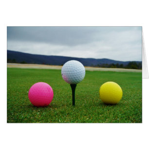Ballons de golf colorés, tee de montagne