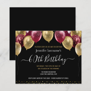 Ballons de Parties scintillant Gold Maroon 60e ann