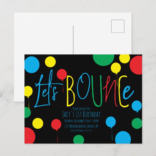  Ballons de rebond pour enfants Ballons Invitation (Devant / Derrière)