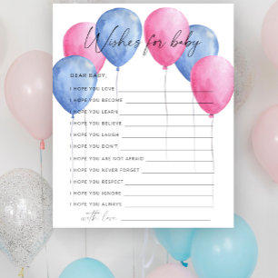 Ballons de révélation du sexe vœux pour bébé jeu