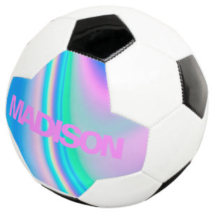 Ballons de soccer personnalisés Nom Holographique 