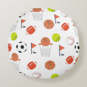 Ballons de sport blanc Collection de thème Coussin
