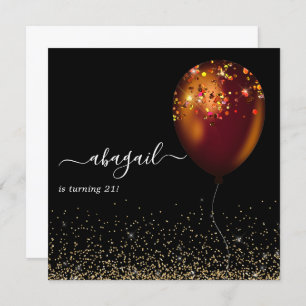 Ballons d'Iridescente foncée Invitation de fête d'