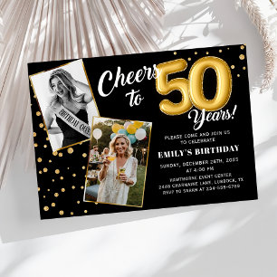 Ballons d'or noir 50e anniversaire Invitation phot