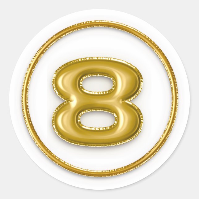 Ballons d'or numéro 8 Sticker rond (Devant)