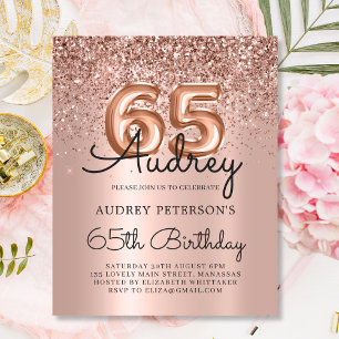 Ballons d'or Rose Budget Invitation 65e anniversai