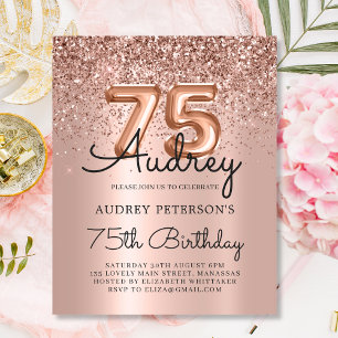Ballons d'or Rose Budget Invitation 75e anniversai