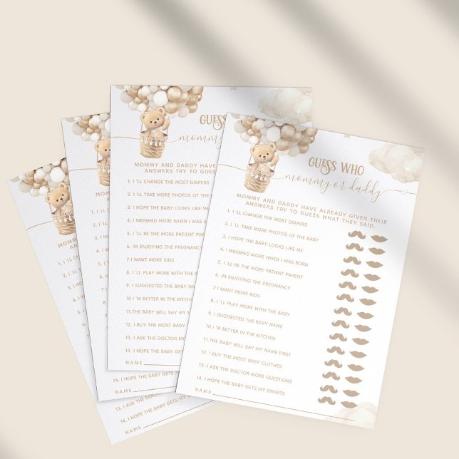 Ballons d'ours Bearly Wait Baby shower Jeu (Créateur téléchargé)