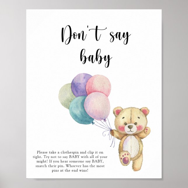 Ballons d'ours en peluche - Ne dites pas Poster bé (Devant)