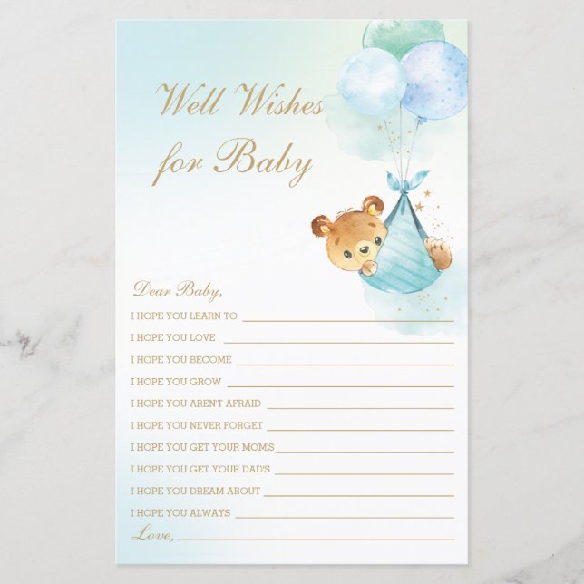 Ballons d'ours mignonnes pour garçon Bons bien sou (Devant)