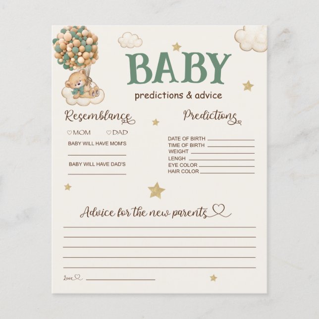 Ballons en forme d'ours pour prédictions et consei (Devant)