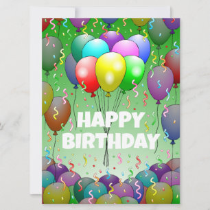 Ballons et carte d'anniversaire Confetti