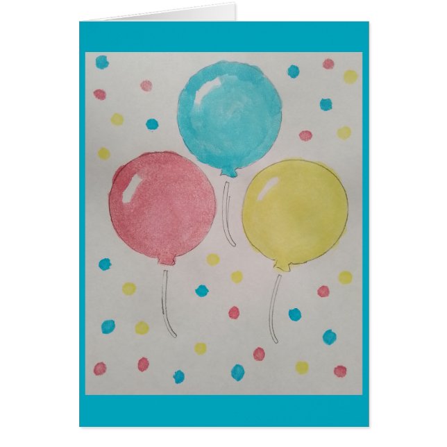 Ballons et cartes bleues Confetti (Devant)