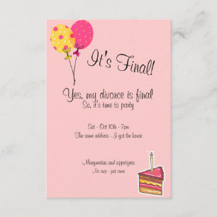 Ballons et invitation de partie de divorce de