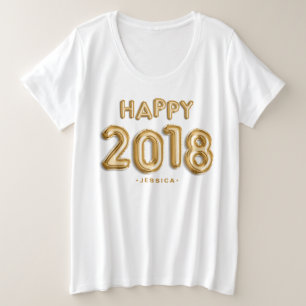 Ballons Gold Foil Happy 2018 Personnalisé